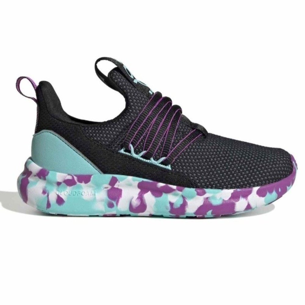 Adidas Lite Racer Adapt 7.0‎ K Kids Shoes Black Mint Purple JS2291 Size 7